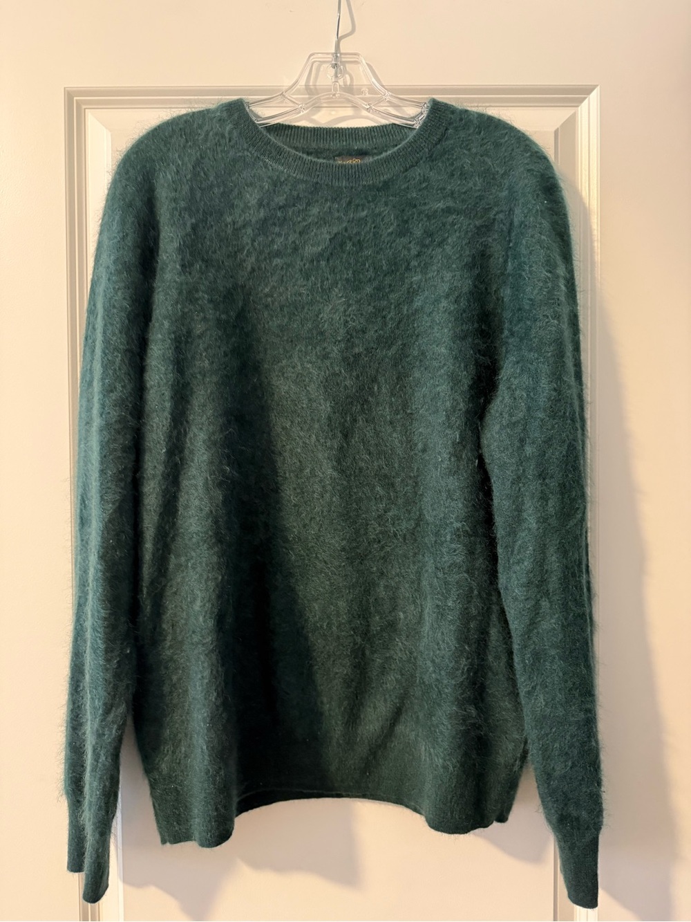 J. Crew Deep Green Brushed Cashmere Crewneck Sweater